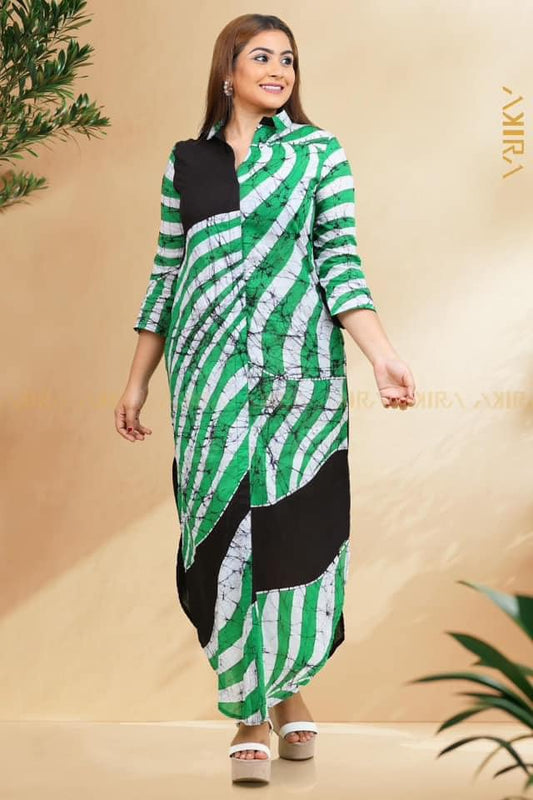 Celeste high-low batik dress