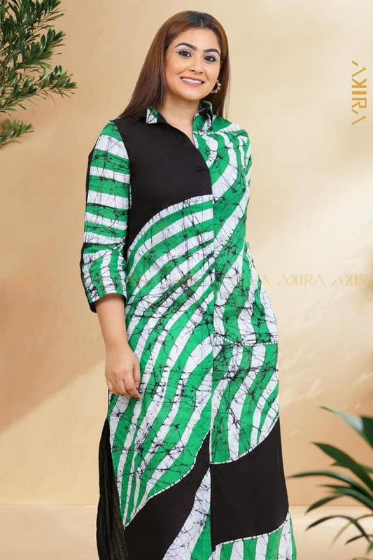 Celeste high-low batik dress