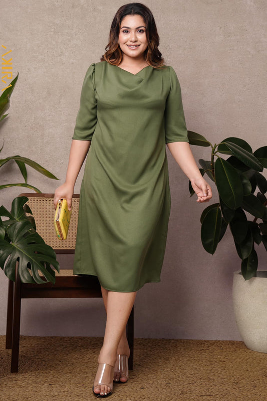 Sevendra Cowl Neck Dress